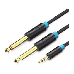 Cable Estéreo Vention BACBJ- Jack 3-5 Macho - 2x Jack 6-5 Macho- 5m- Negro