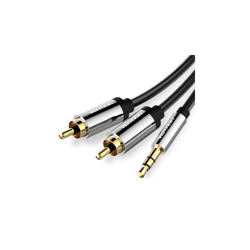 Cable Estéreo Vention BCFBF- Jack 3-5 Macho - 2x RCA Macho- 1m- Negro