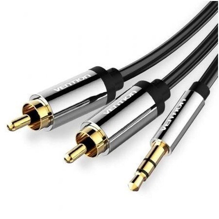 Cable Estéreo Vention BCFBG- Jack 3-5 Macho - 2x RCA Macho- 1-5m- Negro