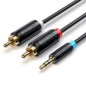 Cable Estéreo Vention BCLBF- Jack 3-5 Macho - 2x RCA Macho- 1m- Negro