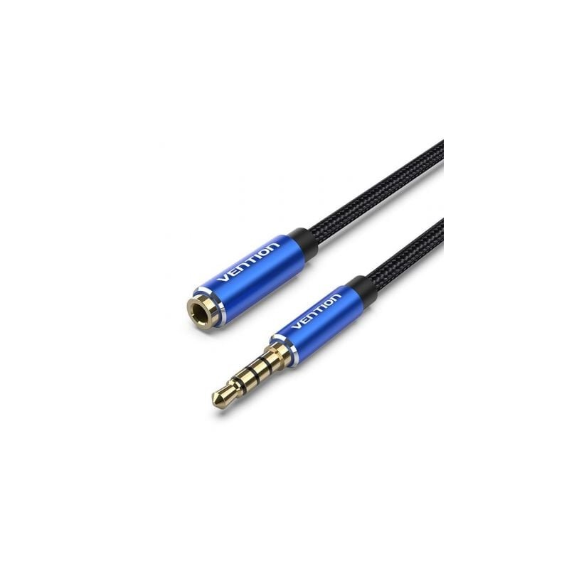 Cable Estéreo Vention BHCLH- Jack 3-5 Macho - Jack 3-5 Hembra- 2m- Azul