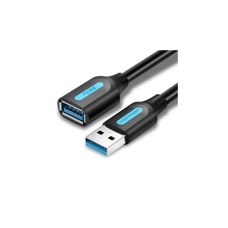 Cable Alargador USB 3-0 Vention CBHBG- USB Macho - USB Hembra- 1-5m- Negro