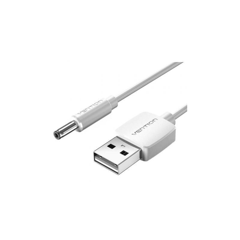 Cable Alimentación Vention CEYWD- USB-A Macho - DC 5-5mm Macho- 50cm- Blanco