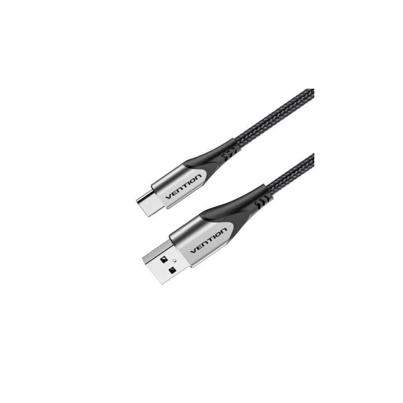 Cable USB 2-0 Tipo-C Vention CODHF- USB Macho - USB Tipo-C Macho- Hasta 60W- 480Mbps- 1m- Gris