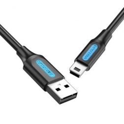 Cable USB 2-0 Vention COMBH- USB Macho - MiniUSB Macho- Hasta 10W- 480Mbps- 2m- Negro