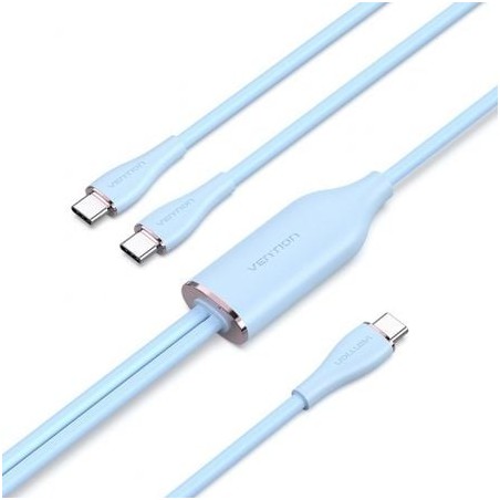 Cable USB Tipo-C Vention CTMSG- USB Tipo-C Macho - 2 x USB Tipo-C Macho- 1-5m- Azul