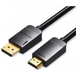 Cable Conversor Vention HADBI- DisplayPort Macho - HDMI Macho- 3m- Negro