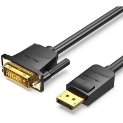 Cable Conversor Vention HAFBF- DisplayPort Macho - DVI Macho- 1m- Negro