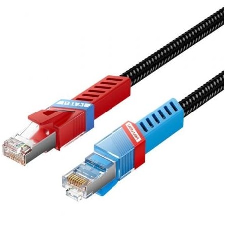 Cable de Red RJ45 SFTP Vention IKJBF Cat-8- 1m- Negro