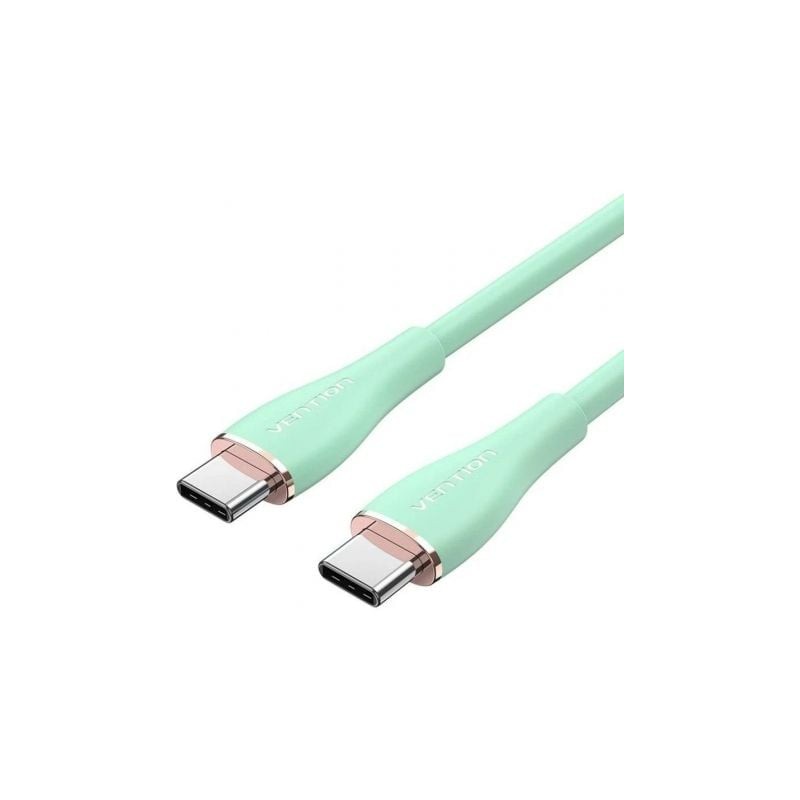 Cable USB 2-0 Tipo-C Vention TAWGF- USB Tipo-C Macho - USB Tipo-C Macho- Hasta 100W- 480Mbps- 1m- Verde