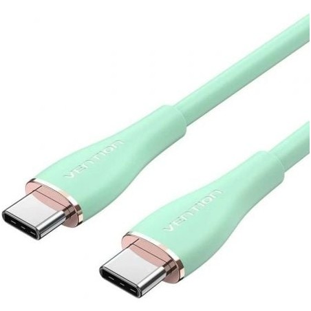 Cable USB 2-0 Tipo-C Vention TAWGF- USB Tipo-C Macho - USB Tipo-C Macho- Hasta 100W- 480Mbps- 1m- Verde