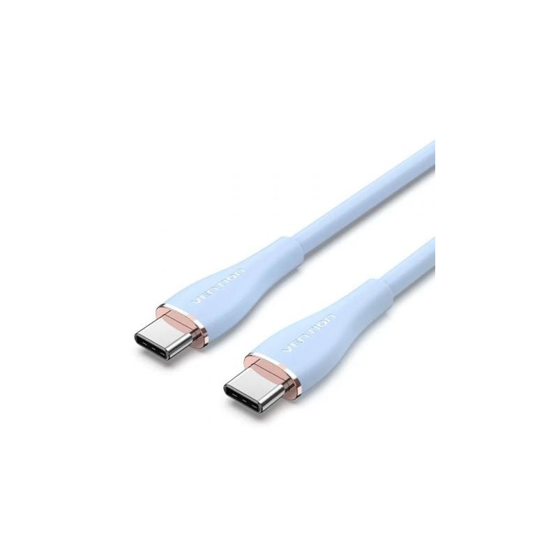 Cable USB 2-0 Tipo-C Vention TAWSF- USB Tipo-C Macho - USB Tipo-C Macho- Hasta 100W- 480Mbps- 1m- Azul