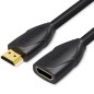 Cable Alargador HDMI Vention VAA-B06-B500- HDMI Macho - HDMI Hembra- 5m- Negro