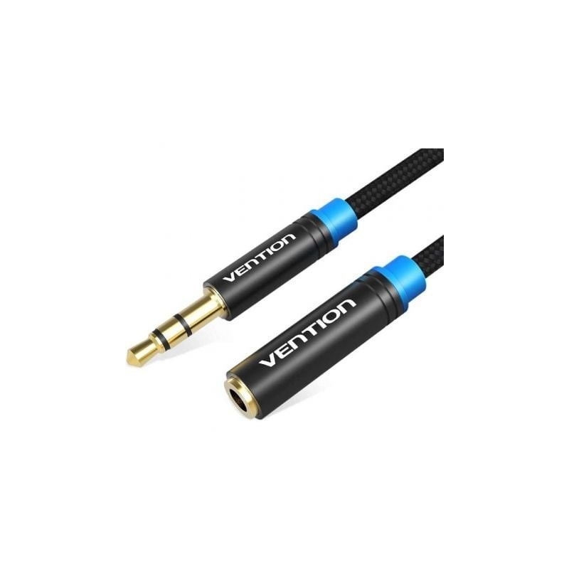 Cable Estéreo Vention VAB-B06-B300-M- Jack 3-5 Macho - Jack 3-5 Hembra- 3m- Negro