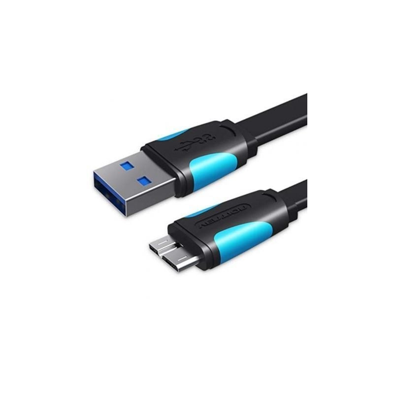 Cable USB 3-0 Vention VAS-A12-B050- MicroUSB Macho - USB Macho- 10W- 5Gbps- 50cm- Azul y Negro