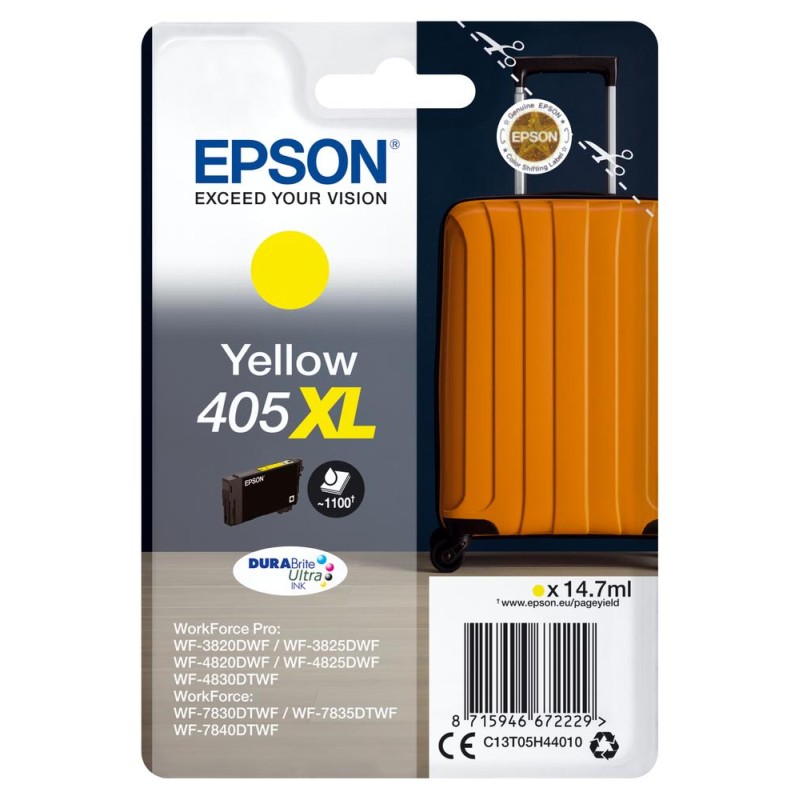 Cartucho epson singlepack yellow 405xl durabrite Cartucho epson singlepack yellow 405xl durabrite