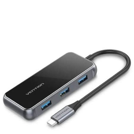 Docking USB Tipo-C Vention TFFHB- 1xHDMI 4K- 3xUSB- 1xRJ45- 1xUSB Tipo-C PD- Gris