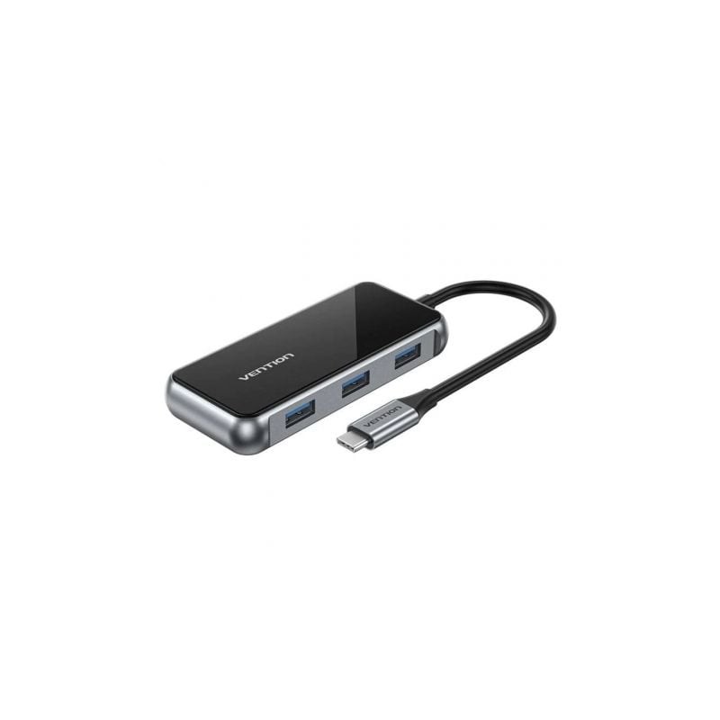 Docking USB Tipo-C Vention TFJHB- 1xHDMI 4K- 3xUSB- 1xVGA- 1xUSB Tipo-C PD- Gris