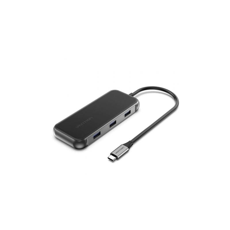 Docking USB Tipo-C Vention TFKHB- 1xHDMI 4K- 3xUSB- 1xRJ45- 1xVGA- 1xUSB Tipo-C PD- Gris