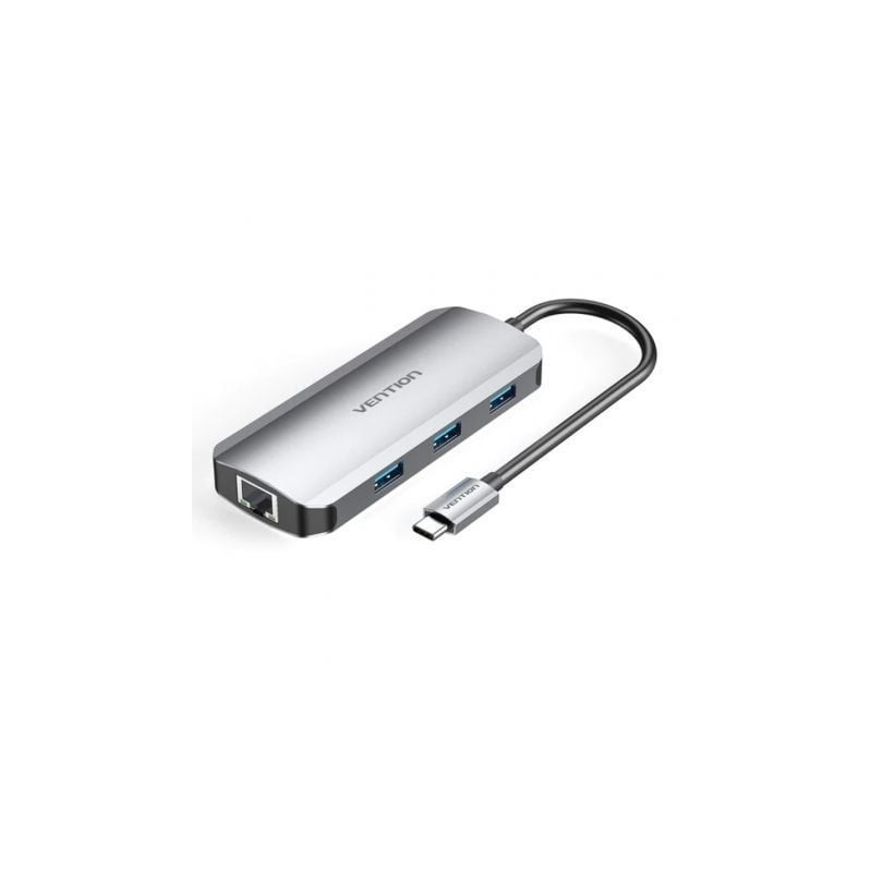 Docking USB Tipo-C Vention TOHHB- 1xHDMI- 3xUSB- 1xRJ45- 1xUSB Tipo-C PD