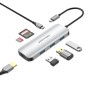 Docking USB Tipo-C Vention TOJHB- 1xHDMI- 3xUSB- 1xUSB Tipo-C- 1xLector tarjetas- Gris