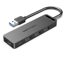 Hub USB 3-0 Vention CHLBD- 4xUSB- MicroUSB PD- 50cm