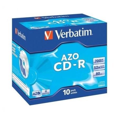 CD-R Verbatim AZO Crystal 52X- Caja-10uds