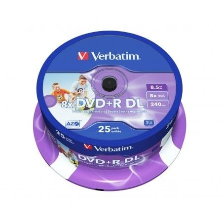 DVD+R Doble Capa Verbatim 8X- Tarrina-25uds