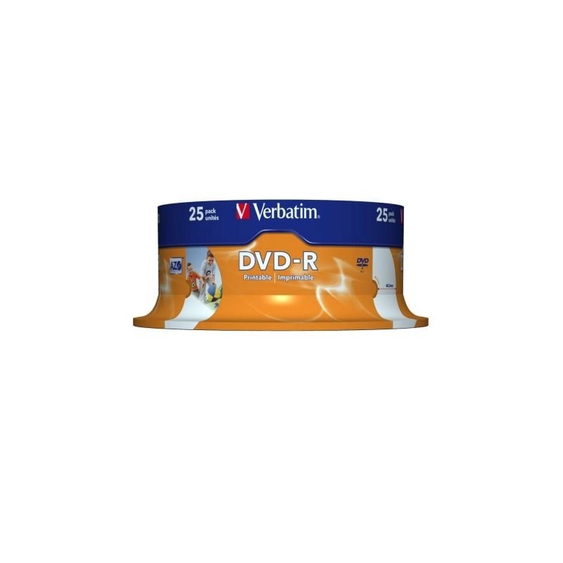 DVD-R Verbatim Imprimible 16X- Tarrina-25uds