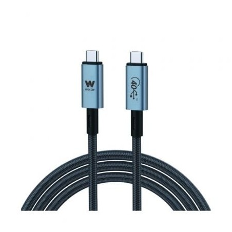 Cable USB 3-1 Tipo-C Woxter PE26-183- USB Tipo-C Macho - USB Tipo-C Macho- Hasta 240W- 40Gbps- 2m- Negro