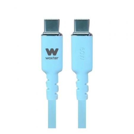 Cable USB 2-0 Tipo-C Woxter PE26-188- USB Tipo-C Macho - USB Tipo-C Macho- Hasta 60W- 480Mbps- 1-2m- Azul