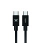 Cable USB 2-0 Tipo-C Woxter PE26-191- USB Tipo-C Macho - USB Tipo-C Macho- Hasta 100W- 480Mbps- 3m- Negro