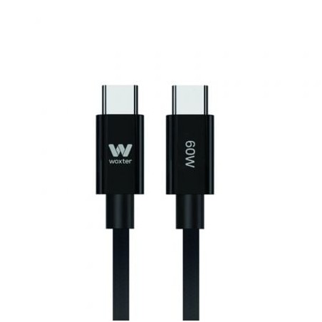 Cable USB 2-0 Tipo-C Woxter PE26-192- USB Tipo-C Macho - USB Tipo-C Macho- Hasta 60W- 480Mbps- 1-2m- Negro