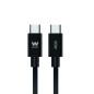 Cable USB 2-0 Tipo-C Woxter PE26-192- USB Tipo-C Macho - USB Tipo-C Macho- Hasta 60W- 480Mbps- 1-2m- Negro