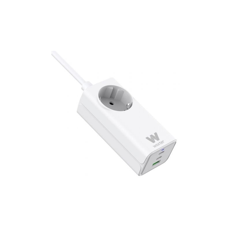 Regleta Woxter PE26-180- 1 Tomas de Corriente- 2 USB Tipo-C- 1 USB-A- Cable 1-5m- Blanco