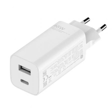 Cargador de Pared Xiaomi Mi 65W Fast Charger with GaN Tech 1xUSB Tipo-C- 1xUSB A- 65W