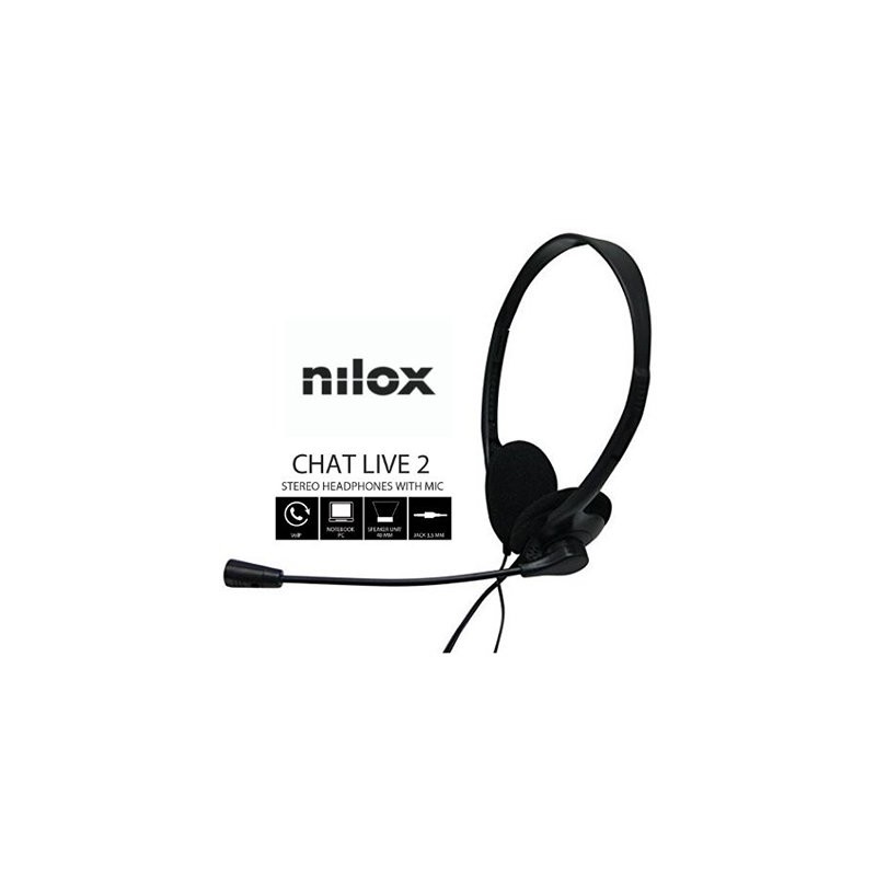 Auriculares nilox microfono control vol negro