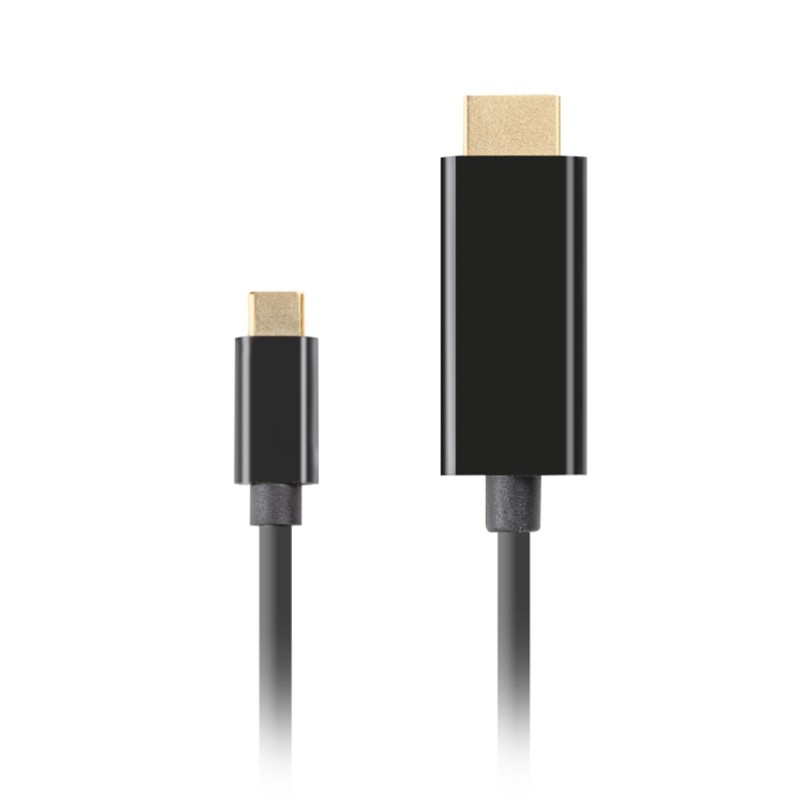 Lanberg CA-CMHD-10CU-0010-BK adaptador de cable de vídeo 1 m USB Tipo C HDMI Negro