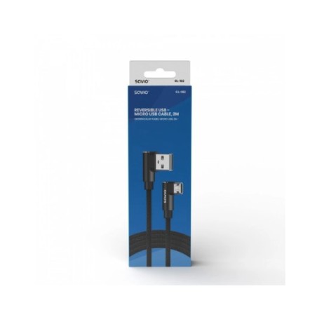 CABLE REVERSIBLE USB SAVIO MICRO A USB-A 1M CL-161