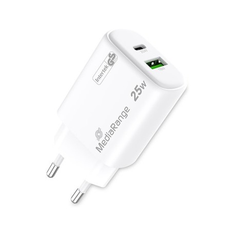 CARGADOR MEDIARANGE DUAL USB-A Y USB-C 25W