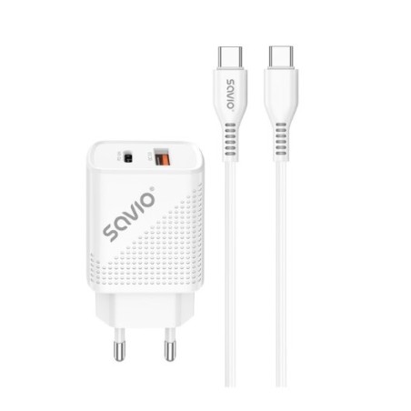 CARGADOR SAVIO LA-05 DUAL 18W USB 3-0 + CABLE
