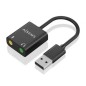 CONVERSOR AISENS USB-A A AUDIO 48KHZ USB-A-M-2XJACK 3-5-H NEGRO 10CM CONVERSOR AISENS USB-A A AUDIO 48KHZ USB-A-M-2XJACK 3-5-H NEGRO 10CM