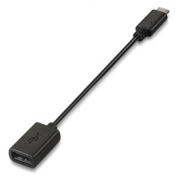 Cable USB 2-0 Tipo-C Aisens A107-0059- USB Tipo-C Macho - USB Hembra- 480Mbps- 15cm- Negro