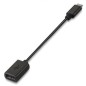 Cable USB 2-0 Tipo-C Aisens A107-0059- USB Tipo-C Macho - USB Hembra- 480Mbps- 15cm- Negro