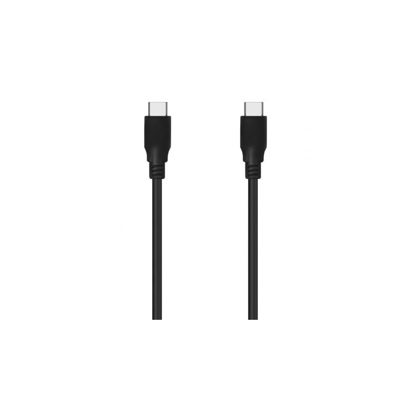 Cable USB 3-2 Tipo-C Aisens A107-0701 20GBPS 5A 100W- USB Tipo-C Macho - USB Tipo-C Macho- Hasta 100W- 20Gbps- 60cm- Negro