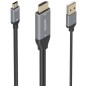 AISENS A109-0871 adaptador de cable de vídeo 1,8 m HDMI + USB USB Tipo C