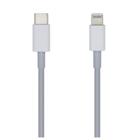 Cable USB 2-0 Tipo-C Lightning Aisens A102-0441- Lightning Macho - USB Tipo-C Macho- 480Mbps- 20cm- Blanco