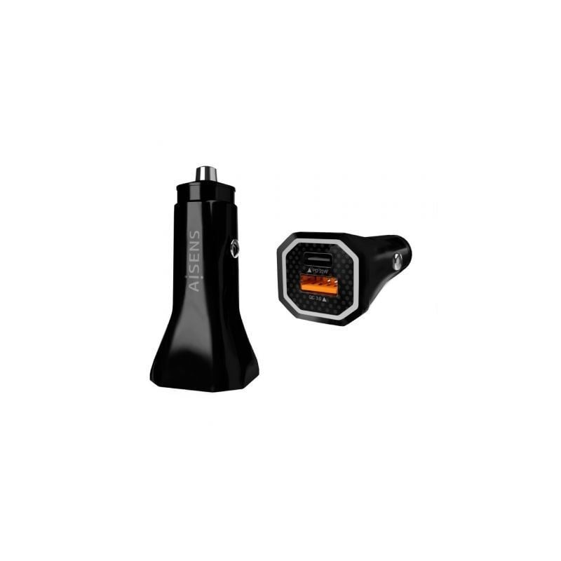 CARGADOR DE COCHE AISENS 38W1xUSB-C PD3-0 20W1xUSB-A QC3-0 18W NEGRO