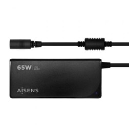Cargador de Portátil Aisens ASLC-65WAUTO-BK- 65W- 1xUSB QC3-0- Automático- 9 Conectores- Voltaje 18-5-20V