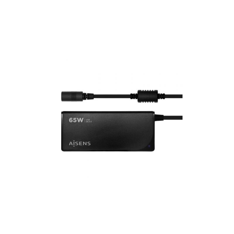 CARGADOR PORTATIL AISENS 65W AUTOMATICO 9 CONECTORES USB-A QC3-0 NEGRO
